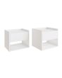 GFW HARWMBWHT HARMONY WALL MOUNTED PAIR OF BEDSIDE TABLES WHITE