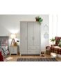 GFW LAN32WGRY LANCASTER 3 DOOR 2 DRAWER WARDROBE GREY