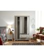 GFW LAN32WGRY LANCASTER 3 DOOR 2 DRAWER WARDROBE GREY