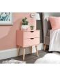 GFW NBG1BSCPK NYBORG SINGLE 2 DRAWER BEDSIDE CORAL PINK