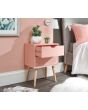 GFW NBG1BSCPK NYBORG SINGLE 2 DRAWER BEDSIDE CORAL PINK