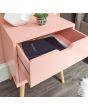 GFW NBG1BSCPK NYBORG SINGLE 2 DRAWER BEDSIDE CORAL PINK