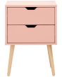 GFW NBG1BSCPK NYBORG SINGLE 2 DRAWER BEDSIDE CORAL PINK