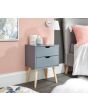 GFW NBG1BSDGR NYBORG SINGLE 2 DRAWER BEDSIDE DARK GREY