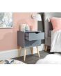 GFW NBG1BSDGR NYBORG SINGLE 2 DRAWER BEDSIDE DARK GREY