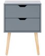 GFW NBG1BSDGR NYBORG SINGLE 2 DRAWER BEDSIDE DARK GREY