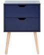GFW NBG2BSNSB NYBORG PAIR OF 2 DRAWER BEDSIDES NIGHTSHADOW BLUE
