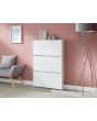 GFW NRG3TSWHT NARROW HIGH GLOSS 3 TIER SHOE CABINET WHITE