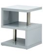 GFW POLSDTGRY POLAR HIGH GLOSS LED SIDE TABLE GREY