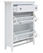 GFW SHOECABWH DELUXE TWO TIER SHOE CABINET WHITE