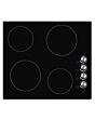 Teknix BITK260CHK Built-In 60cm 4 Zone Ceramic Hob with Knob Control - Black Glass