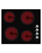 Teknix BITK260CHK Built-In 60cm 4 Zone Ceramic Hob with Knob Control - Black Glass