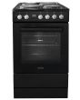 Teknix TKES54B Freestanding 50cm Single Cavity Electric Cooker with Solid Plate Hob - Black - A Rated