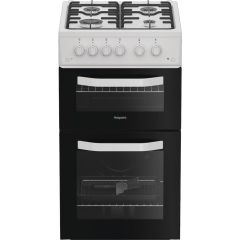 Hotpoint HTG5GCW Freestanding 50cm Gas Double Cooker - White