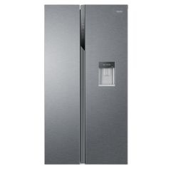 Haier HSR3918EWPG 90cm American Style Side-by-Side Fridge Freezer - Platinum Inox