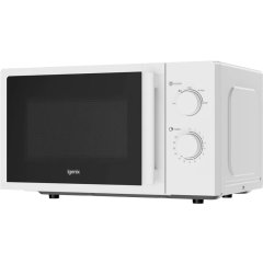 Igenix IGMS0820MSSW 20 Litre 800W Manual Microwave with Stainless Steel Cavity - White