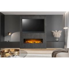 Nexus Media Wall Slate Venetian Plaster Effect Including Electric Fire
