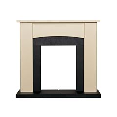 39' Holden Fireplace Cream With Black Back And Hearth