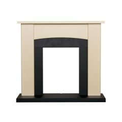 39' Holden Fireplace Cream With Black Back And Hearth
