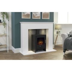 48' Corinth Fire Surround White And Grey