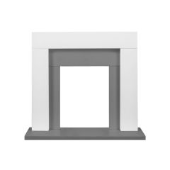 39' Dakota Electric Suite White With Grey Back And Hearth