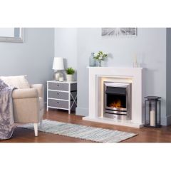 Aurora 42' Elba Fireplace China White 1' Rebate With Lights