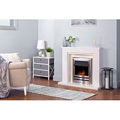 Aurora 42' Elba Fireplace China White 1' Rebate With Lights