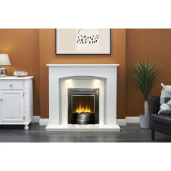 Aurora 48' Barcelona Fireplace China White Sparkly Grey Slips 3'
