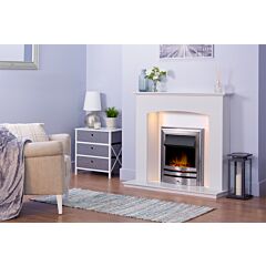 Aurora 48' Oregon Fireplace Crystal White 1' Rebate With Lights