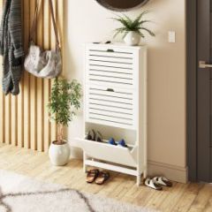 GFW BGN3TSWHT BERGEN THREE TIER SHOE CABINET WHITE