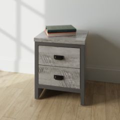 GFW BOS2BSGRY BOSTON 2 DRAWER BEDSIDE TABLE GREY