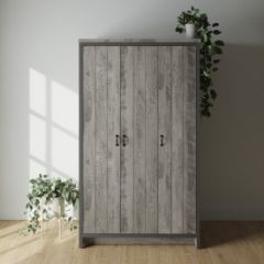 GFW BOS3DWGRY BOSTON 3 DOOR WARDROBE GREY