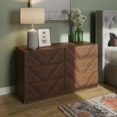 GFW CAT33CWAL CATANIA 3+3 DRAWER CHEST ROYAL WALNUT