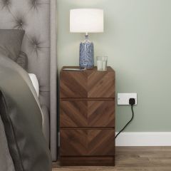 GFW CAT3BSWAL CATANIA 3 DRAWER BEDSIDE TABLE ROYAL WALNUT