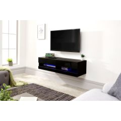 GFW GAL120GBG GALICIA 120CM WALL TV UNIT WITH LED BLACK
