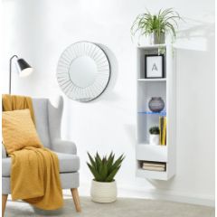 GFW GALTSUWHT GALICIA TALL SHELF UNIT WITH LED WHITE