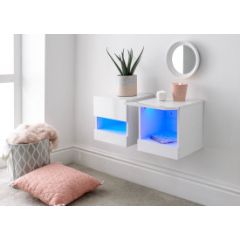 GFW GALWHBWWG GALICIA PAIR OF WALL HANGING BEDSIDE TABLES WHITE