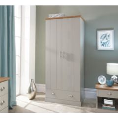 GFW KEN21WGRY KENDAL 2 DOOR 1 DRAWER WARDROBE GREY