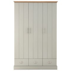 GFW KEN33WGRY KENDAL 3 DOOR 3 DRAWER WARDROBE GREY