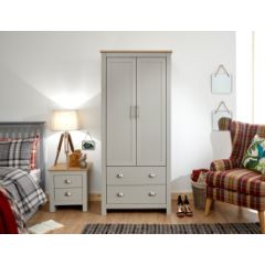 GFW LAN22WGRY LANCASTER 2 DOOR 2 DRAWER WARDROBE GREY