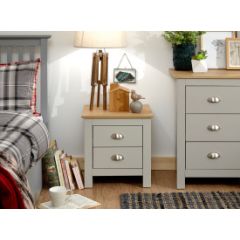 GFW LAN2DBGRY LANCASTER 2 DRAWER BEDSIDE GREY