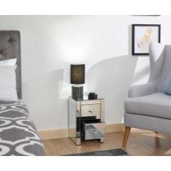 GFW MIR2DRCLR MIRRORED 2 DRAWER SLIM CHEST CLEAR GLASS