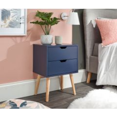 GFW NBG1BSNSB NYBORG SINGLE 2 DRAWER BEDSIDE NIGHTSHADOW BLUE