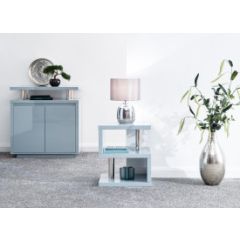 GFW POLSDTGRY POLAR HIGH GLOSS LED SIDE TABLE GREY