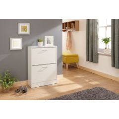 GFW STG2TSWHT STIRLING TWO TIER SHOE CABINET WHITE