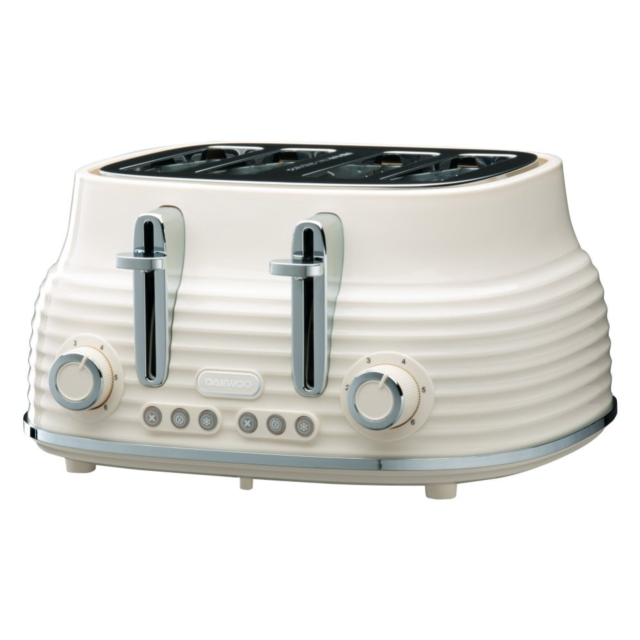 Daewoo SDA2483GE Sienna 4 Slice Toaster Cream