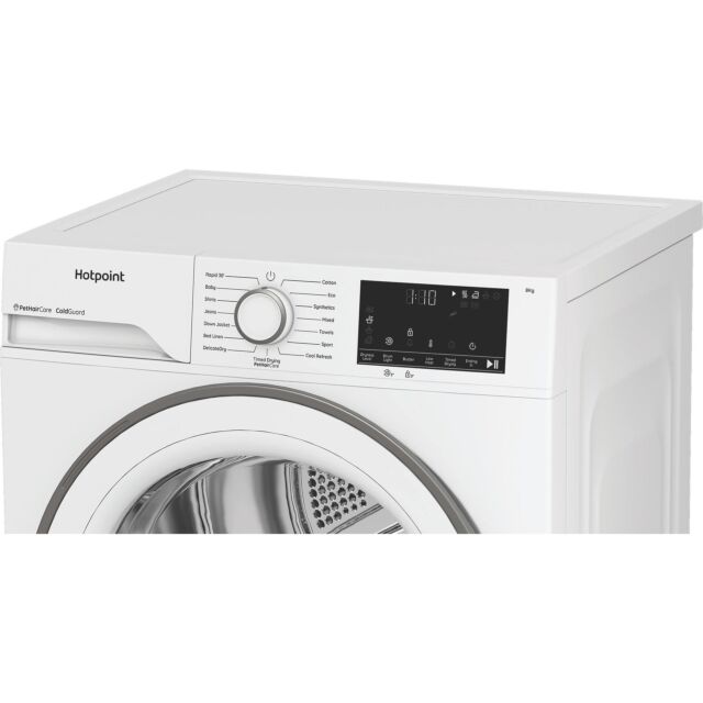 Hotpoint CHSD83MWWUK Freestanding 8kg Heat Pump Tumble Dryer with ColdGuard - White