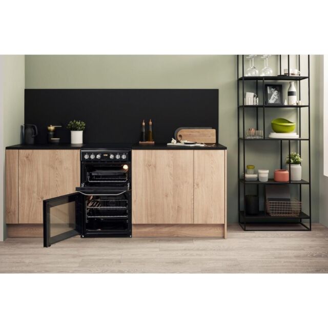 Hotpoint HD5V93CCB/UK Electric Freestanding 50cm Double Cooker - Black