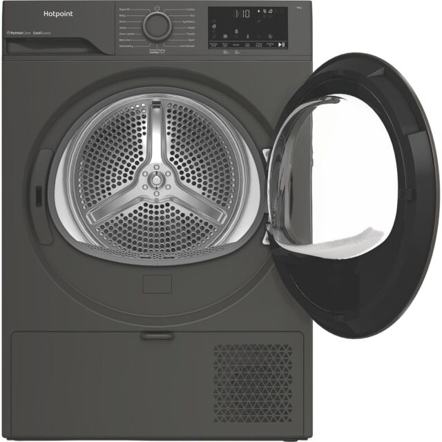 Hotpoint CHSD83MGGUK Freestanding 8kg Heat Pump Tumble Dryer with ColdGuard - Manhattan Gray