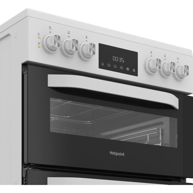 Hotpoint HDE6VDW 60cm Electric Cooker with Ceramic Hob - White
